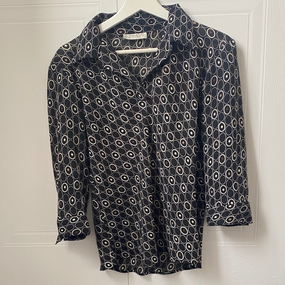 Black and White Patterned Blouse